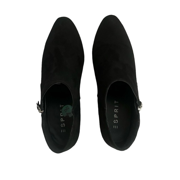 Espirit Esprit Troy Black Faux Suede Ankle Booties Size 7.5 M EUC - Picture 8 of 10